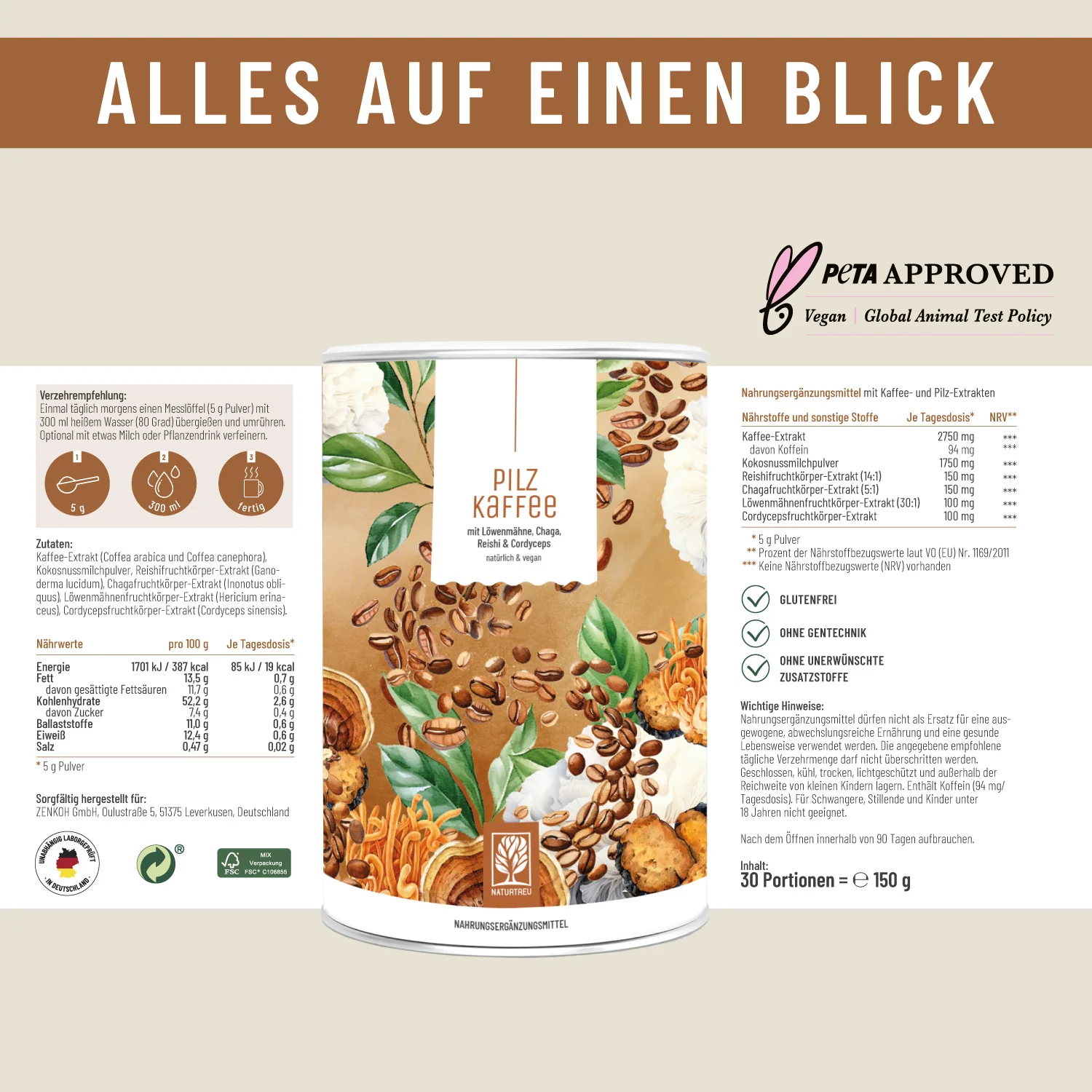 Pilzkaffee: Löwenmähne, Chaga, Reishi & Cordyceps - Image 11
